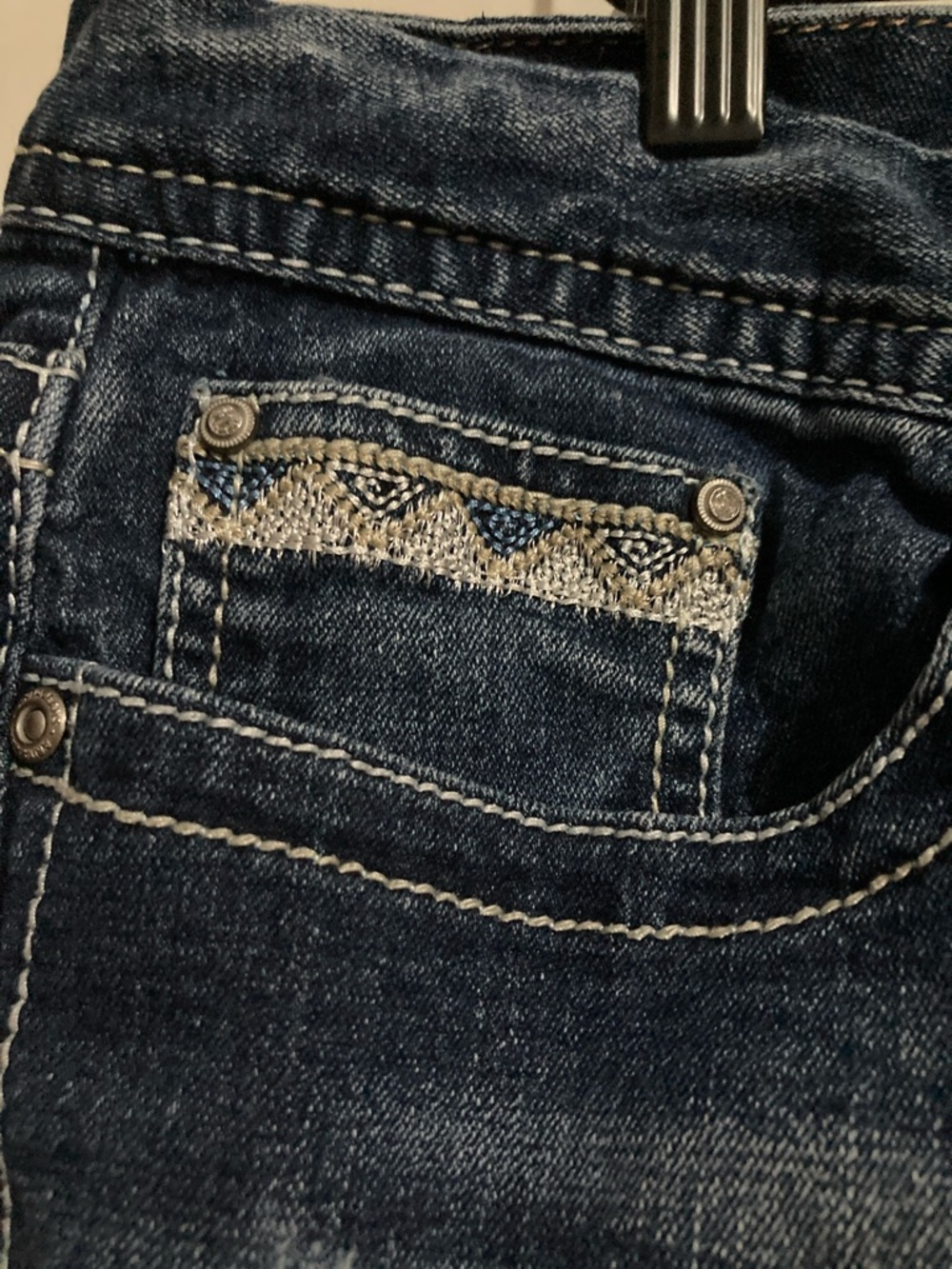 Angels Mid/Dark Blue Roll-Cuff Denim Shorts - Picture 3 of 7